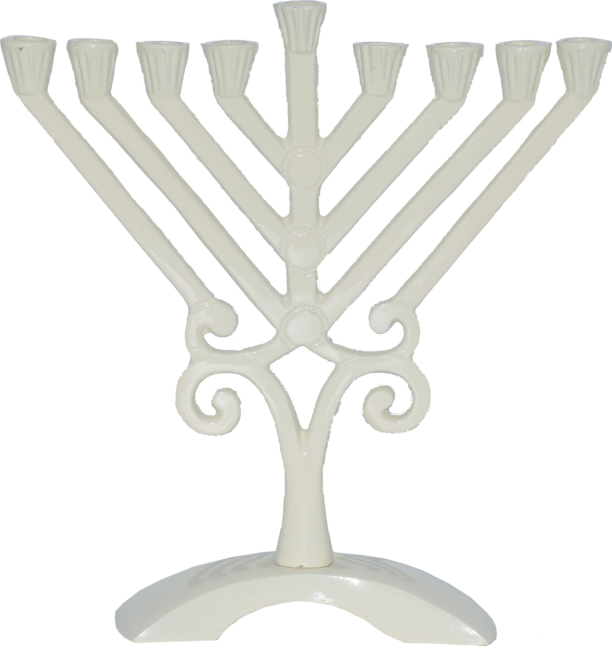 Kids White Colored Rambam Style Menorah — Judaica Square