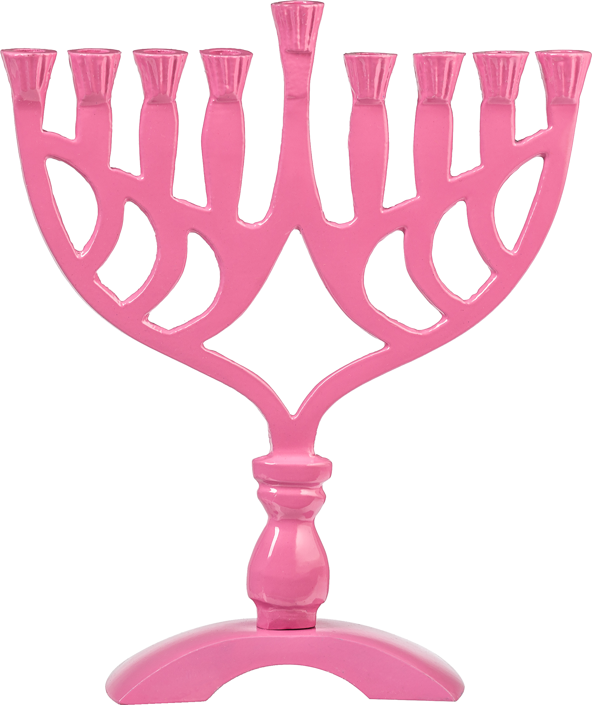 Pink Colored 7 √ǬΩ" Menorah — Judaica Square