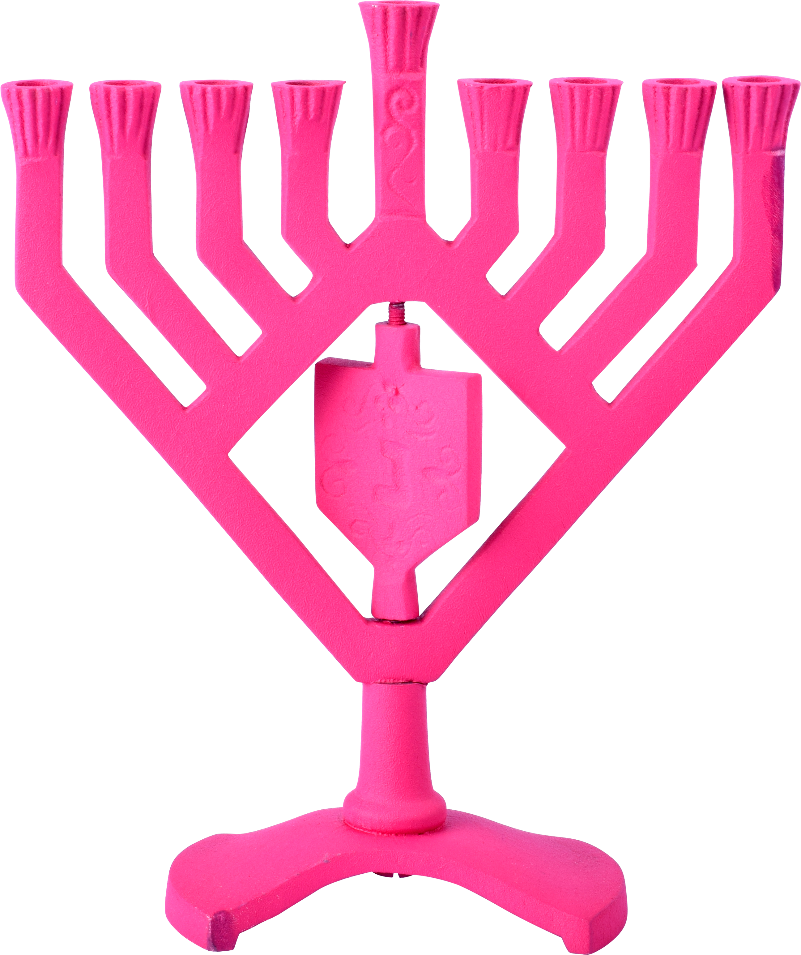 Spinning Dreidel Menorah - Pink — Judaica Square