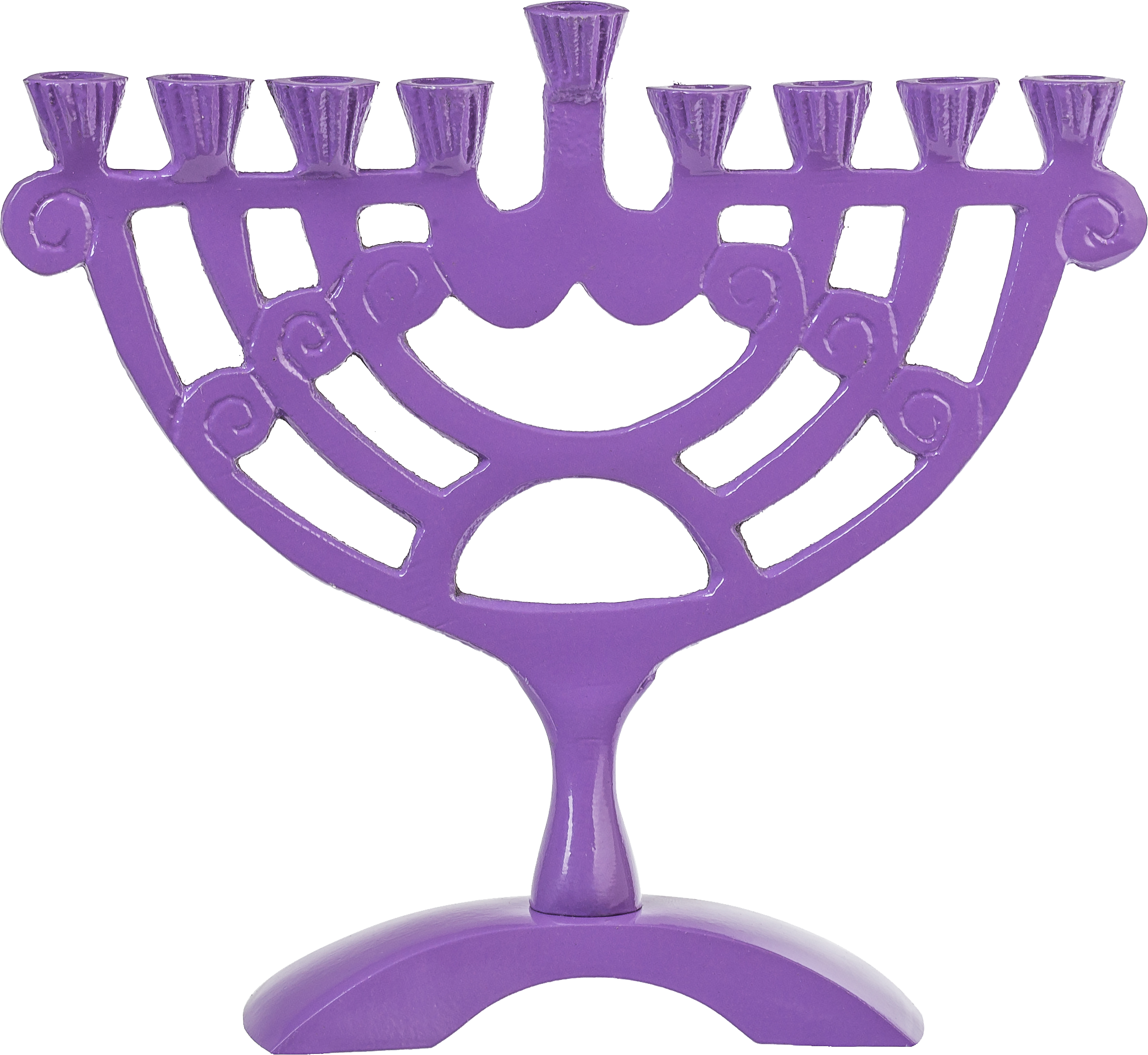 Purple Colored 6" Menorah — Judaica Square