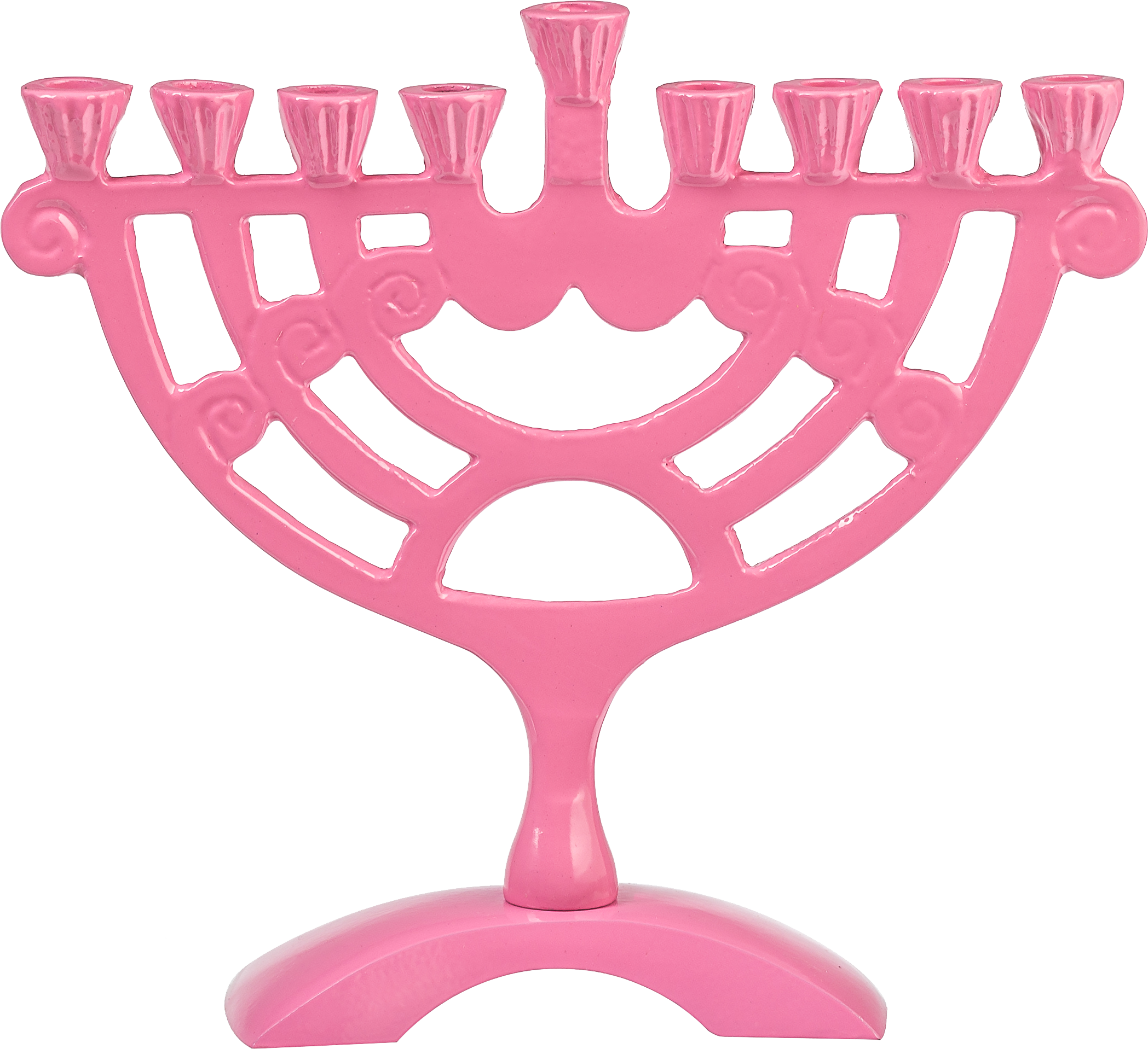 Pink Colored 6" Menorah — Judaica Square