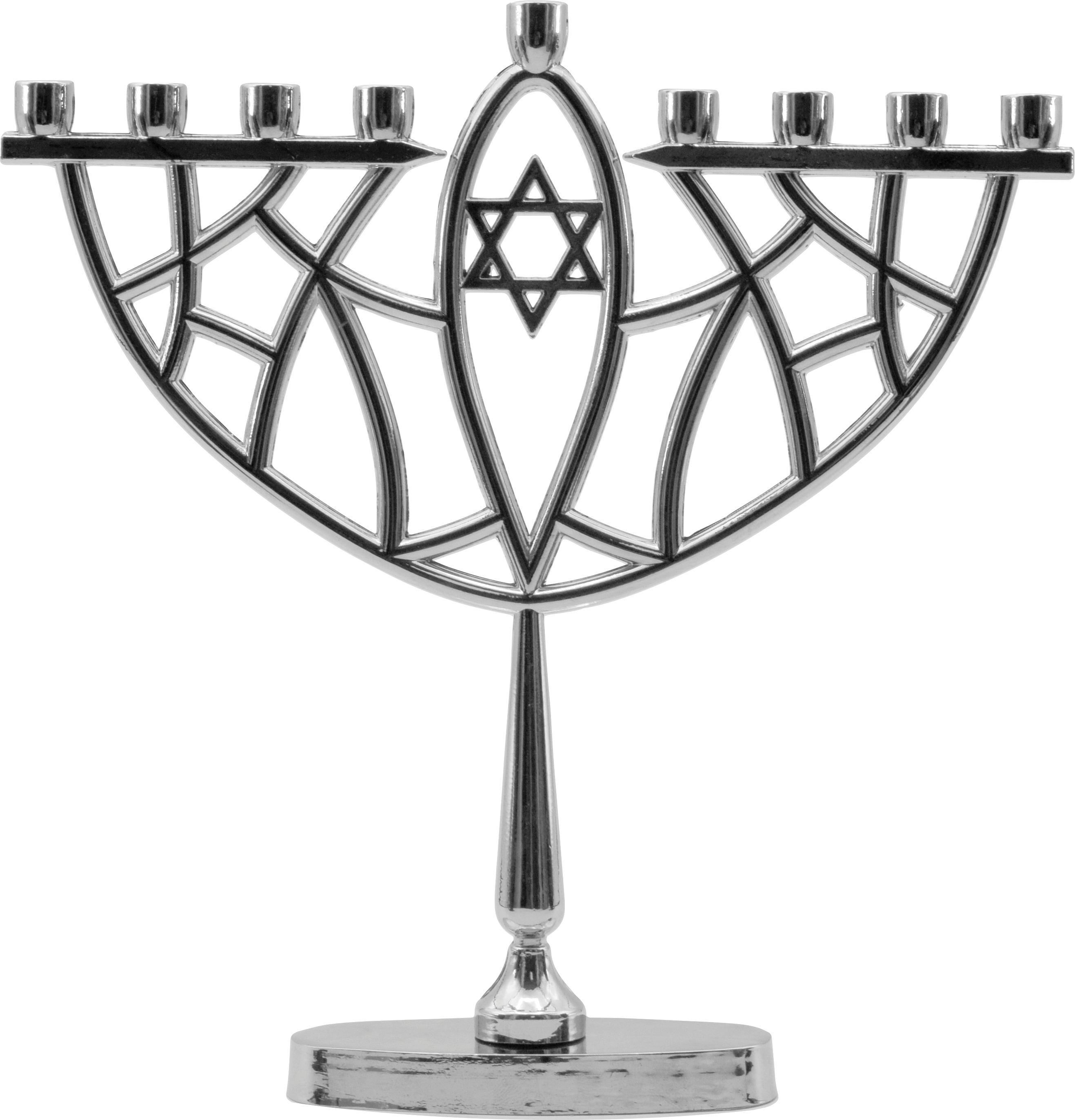 Prismatic Menorah Chrome Plated — Judaica Square