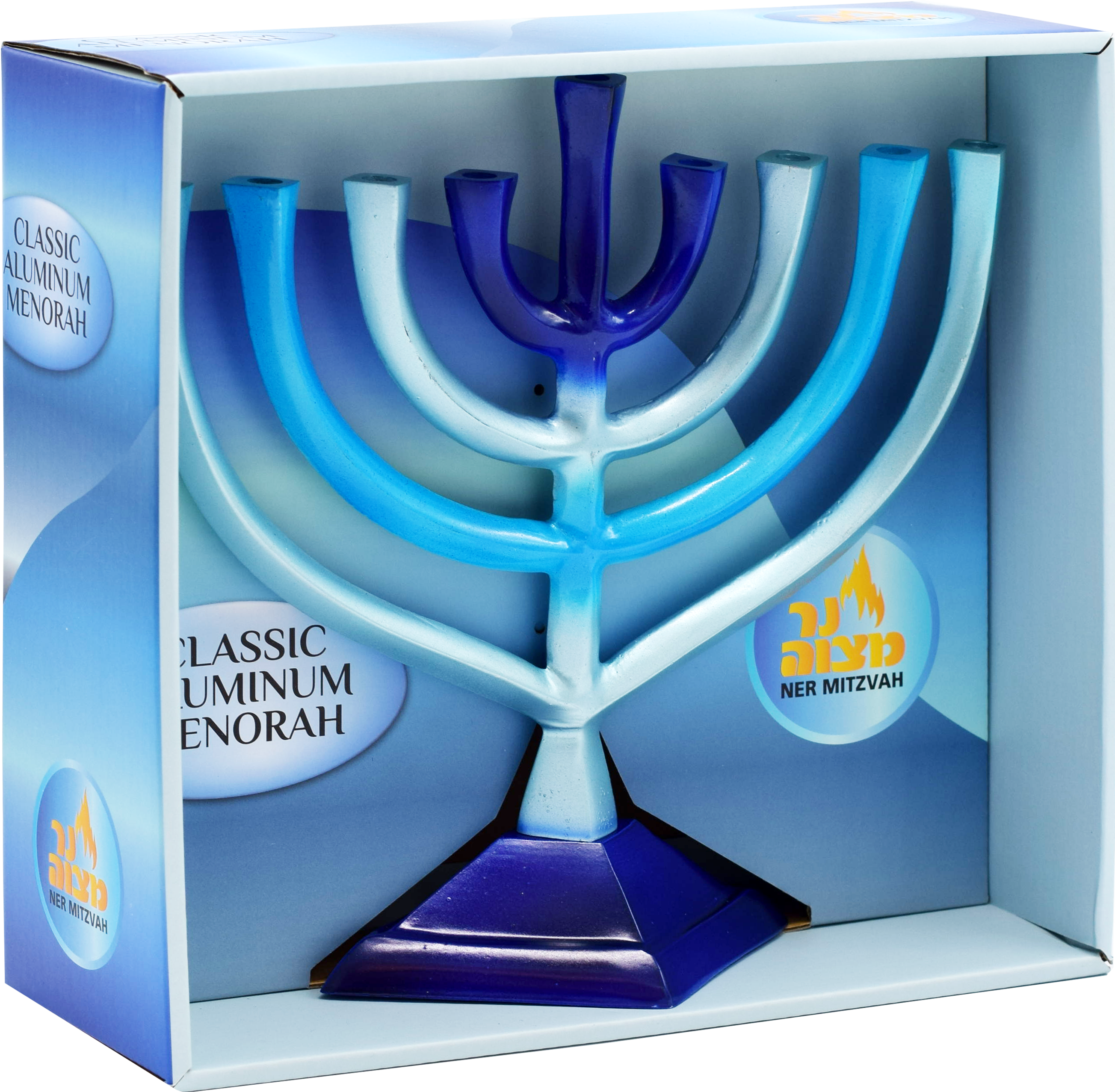 Gardient Menorah Blue — Judaica Square
