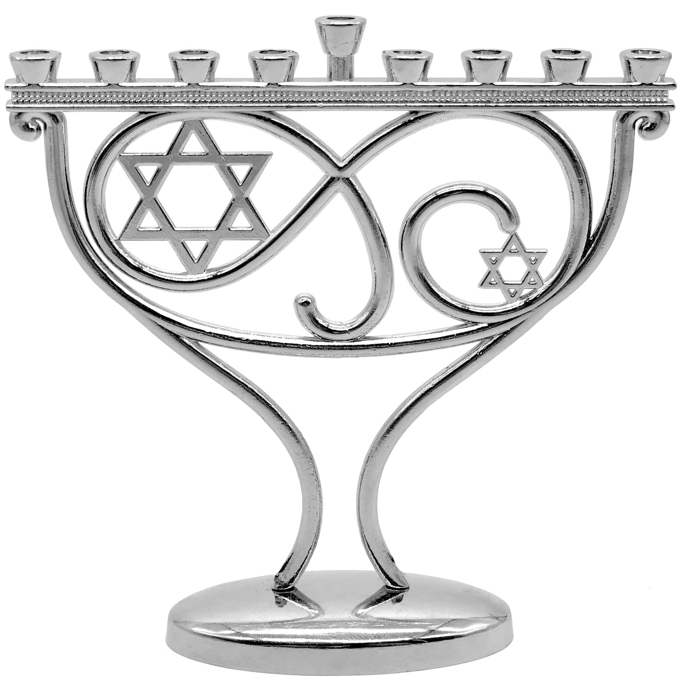 Mini Whimsical Menorah Chrome Plated — Judaica Square