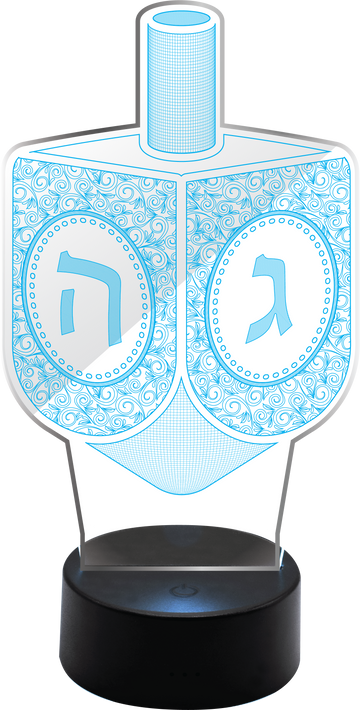 Light-Up Acrylic Dreidel — Illuminated Spinning Chanukah Dreidel