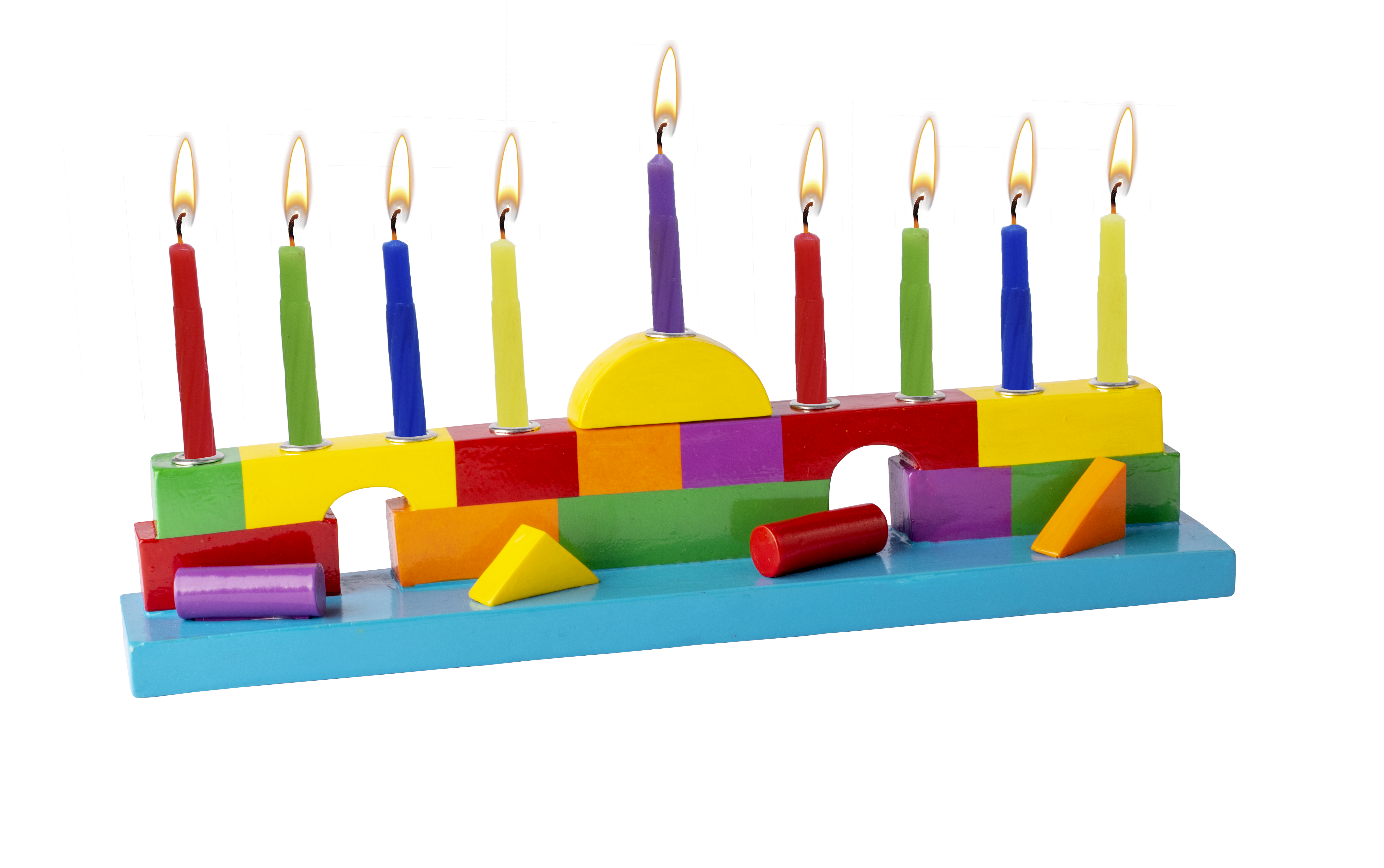 Resin Menorah - Blocks — Judaica Square
