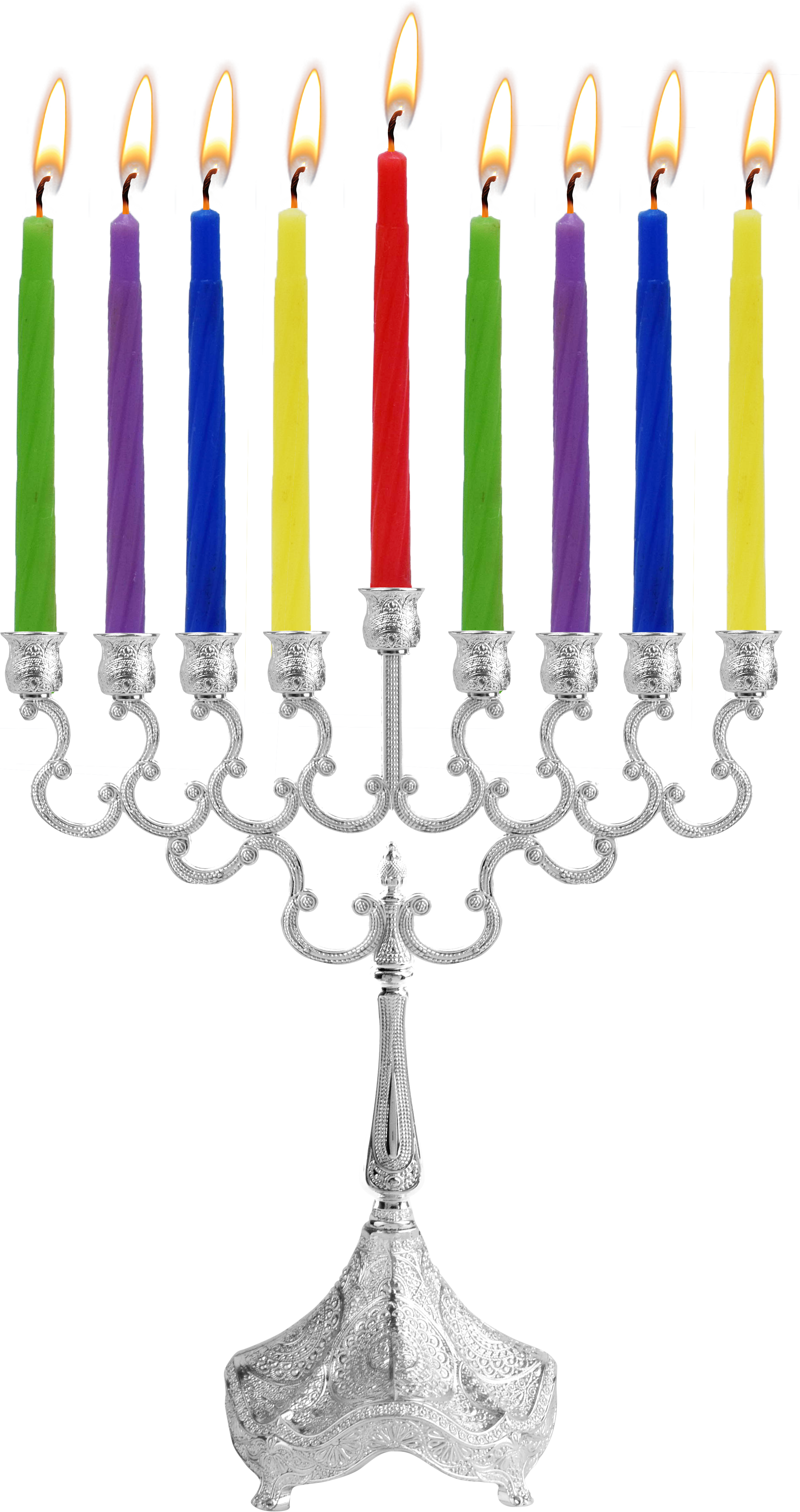 8" Silver Plated Candle Menorah — Judaica Square