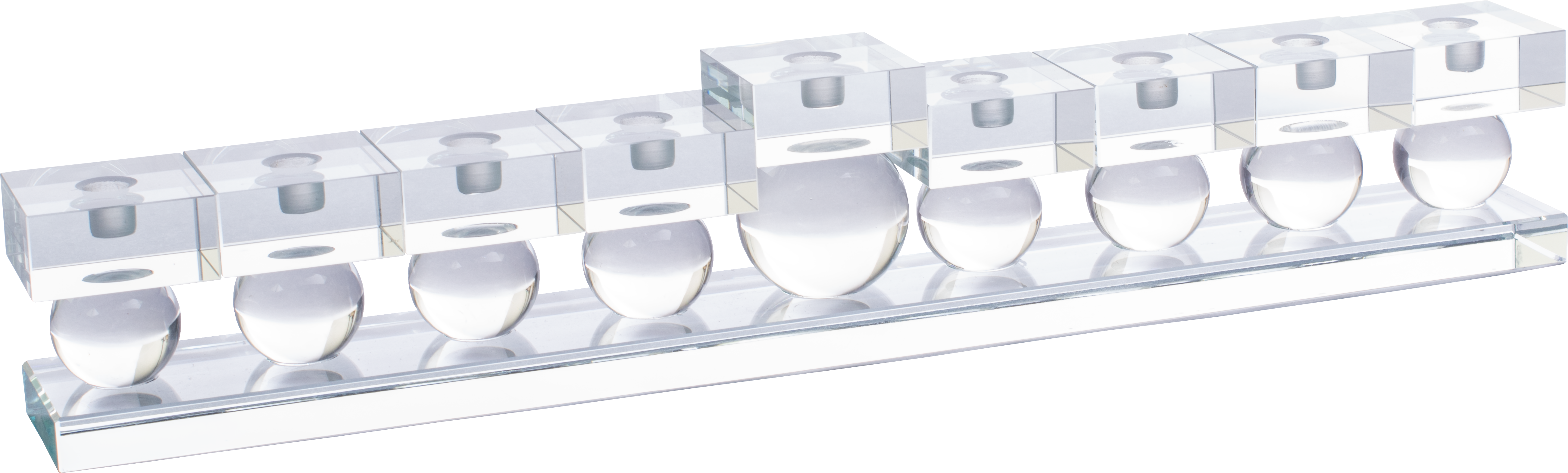 Crystal Glass Menorah - Long Balls — Judaica Square
