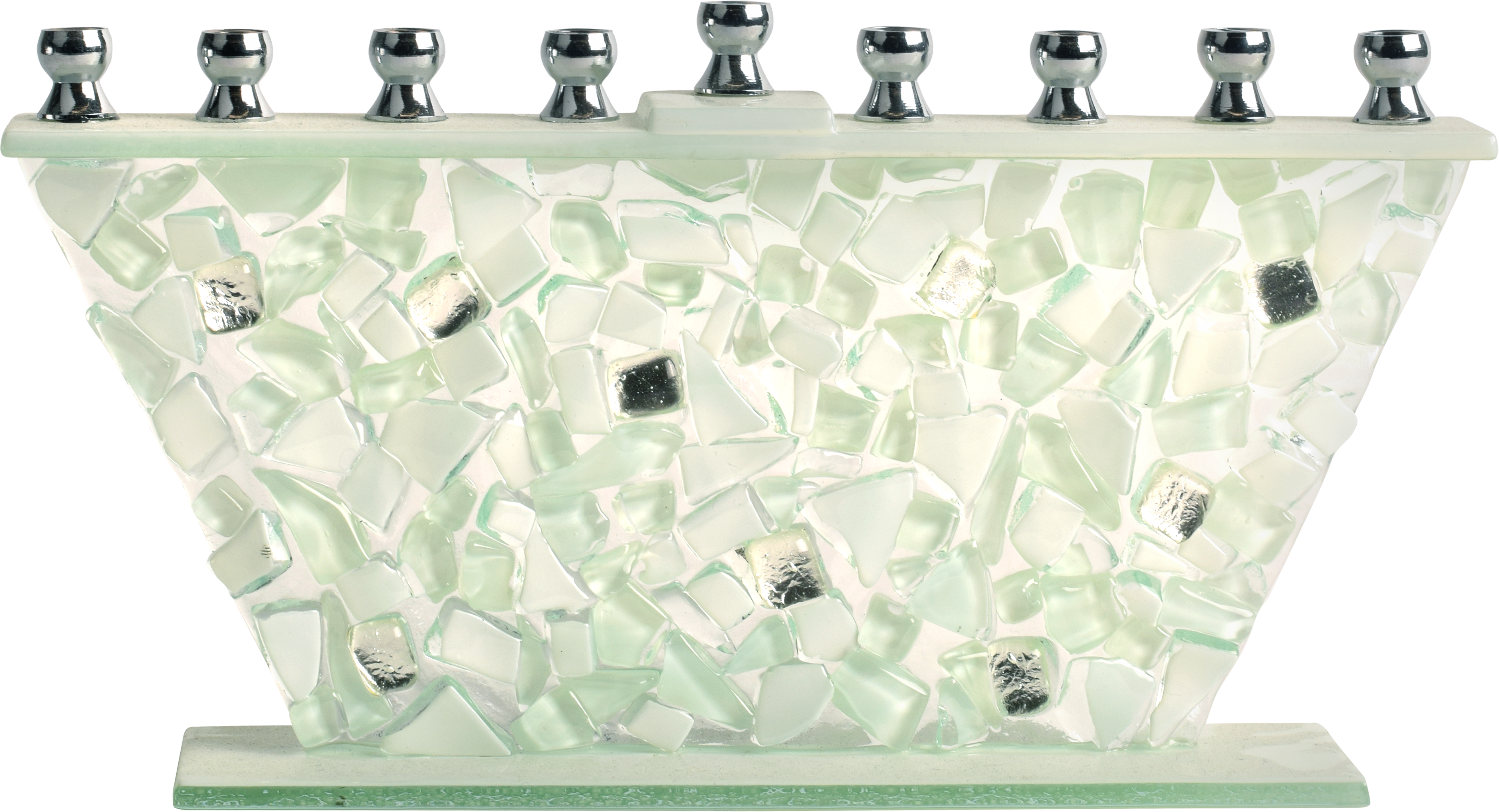 Hand Crafted Glass Menorah - Shattered Glass — Judaica Square