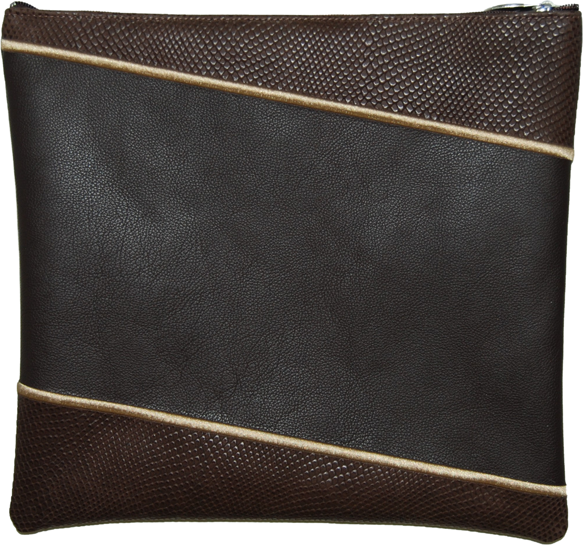 Prestige Leather Tallit & Tefillin Bag — Geometric Design, Regal Collection (425F-BR)