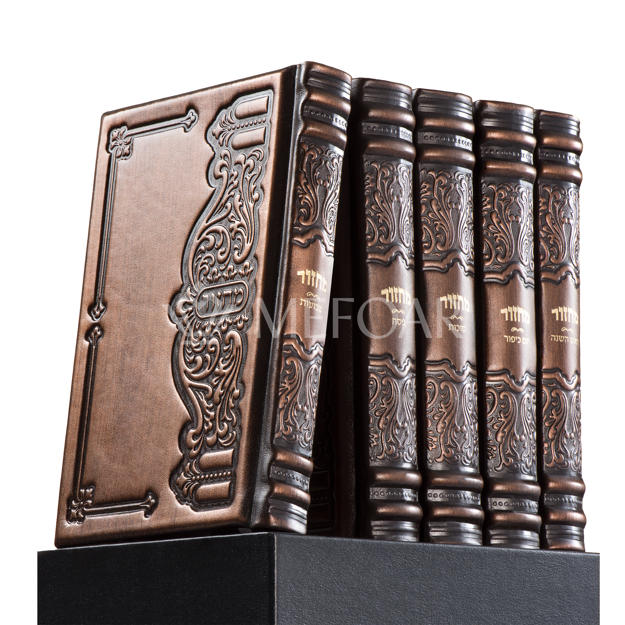 Antique Bronze Leather Machzor - מחזור שבח: Style 50 - Machzorim