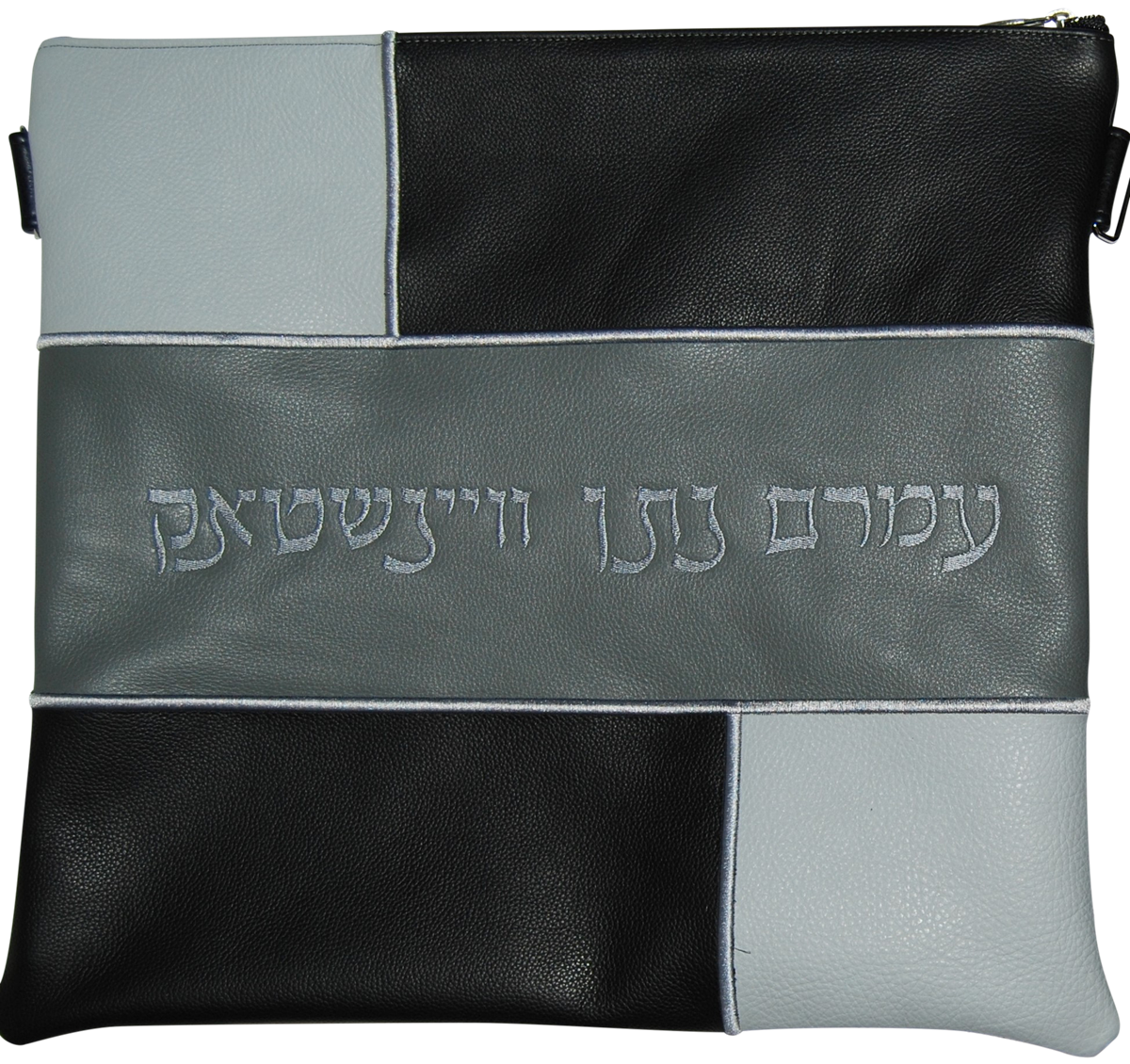 Prestige Leather Tallit & Tefillin Bag — Geometric & Colorblock Design, Regal Collection (500F-LG)
