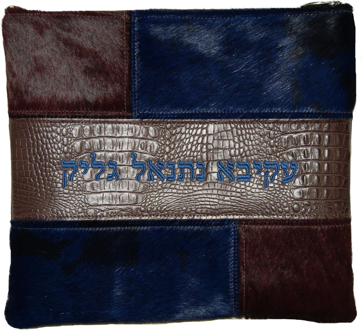 Prestige Croc Tallit & Tefillin Bag — Geometric & Colorblock Design, Premier Collection (505I-BR)