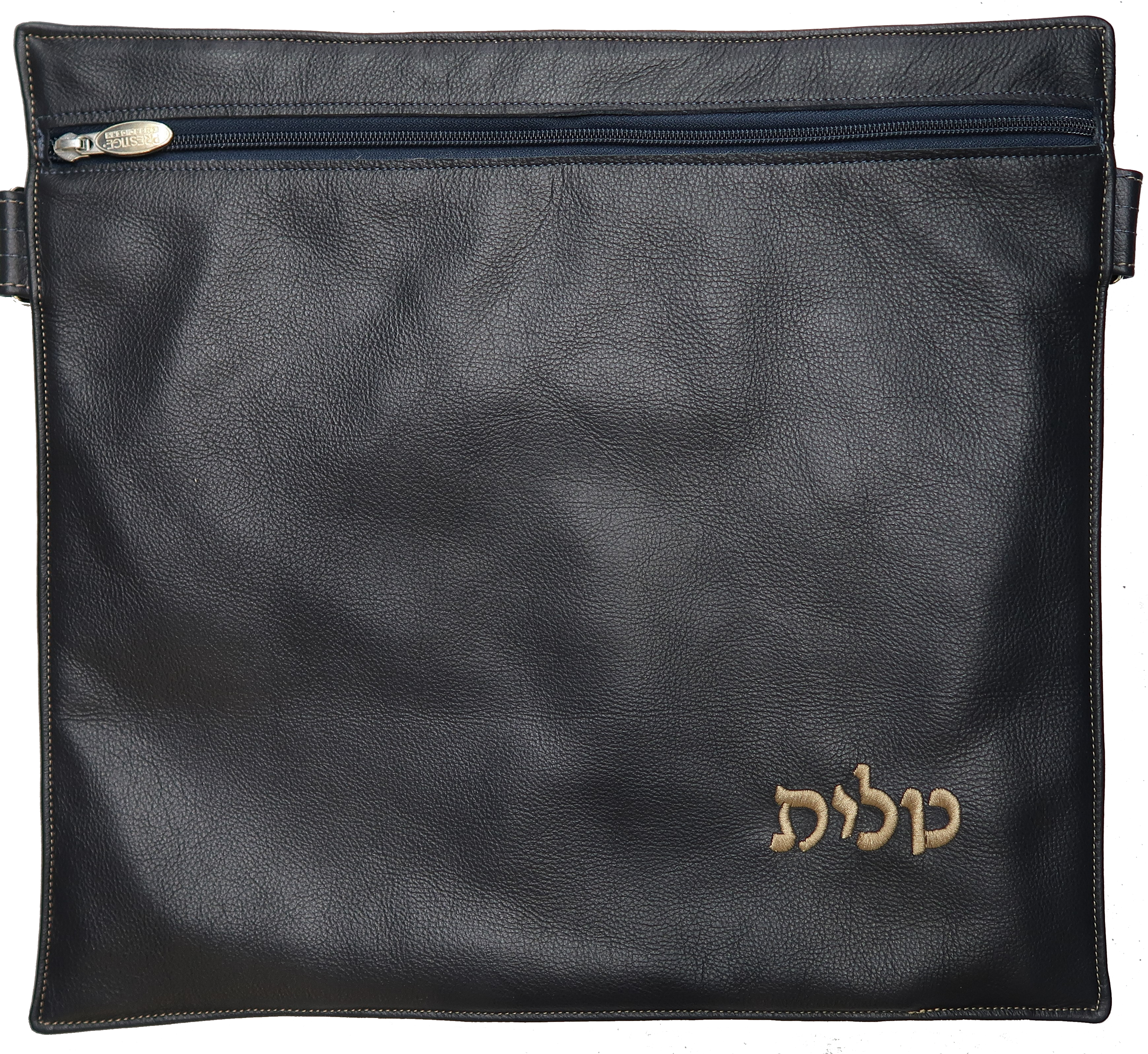 Prestige Leather Tallit & Tefillin Bag — Geometric Design, Exclusive Collection (100G-NV9)