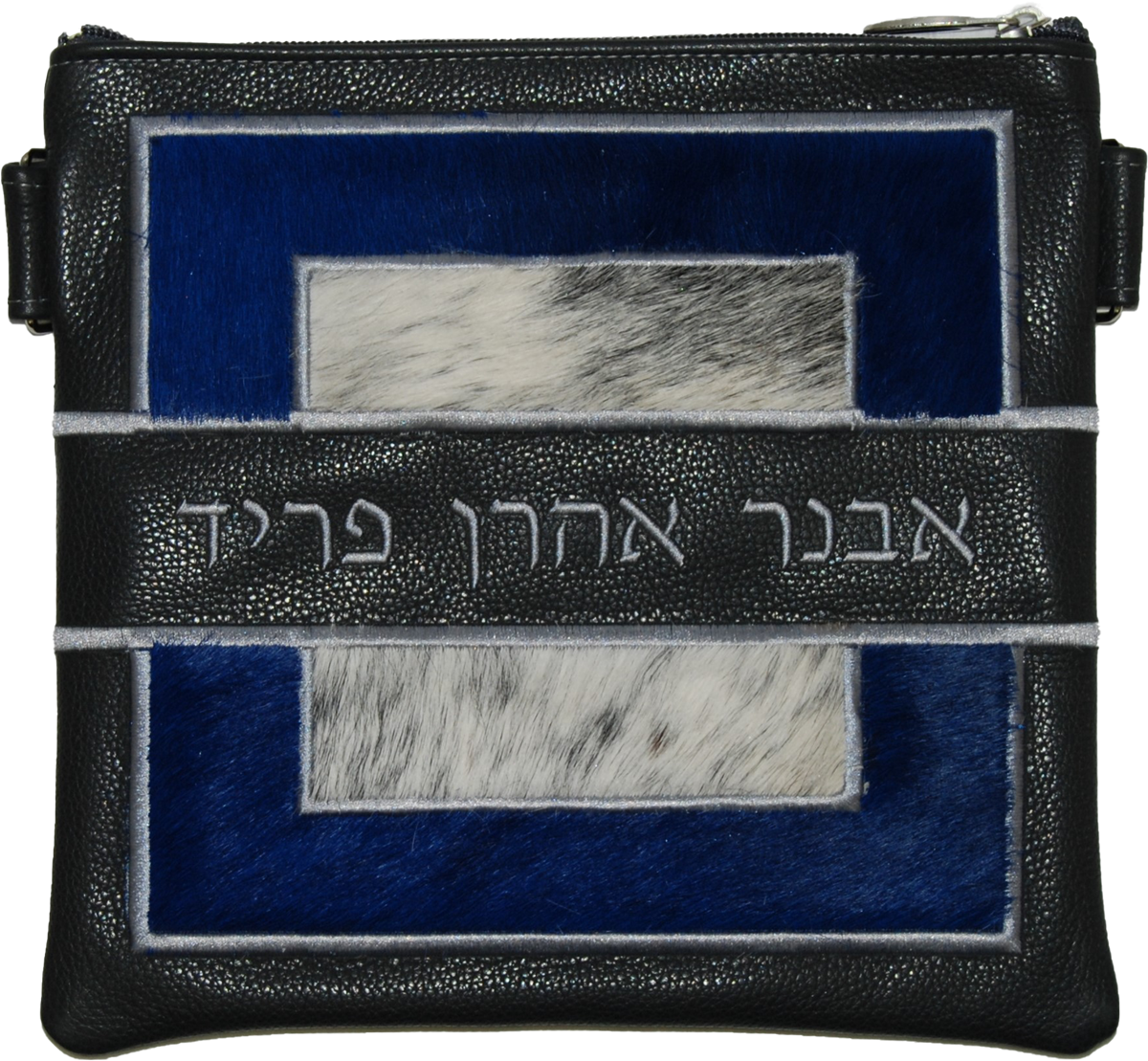Prestige Leather Tallit & Tefillin Bag — Geometric & Colorblock Design, Premier Collection (585I-CH)