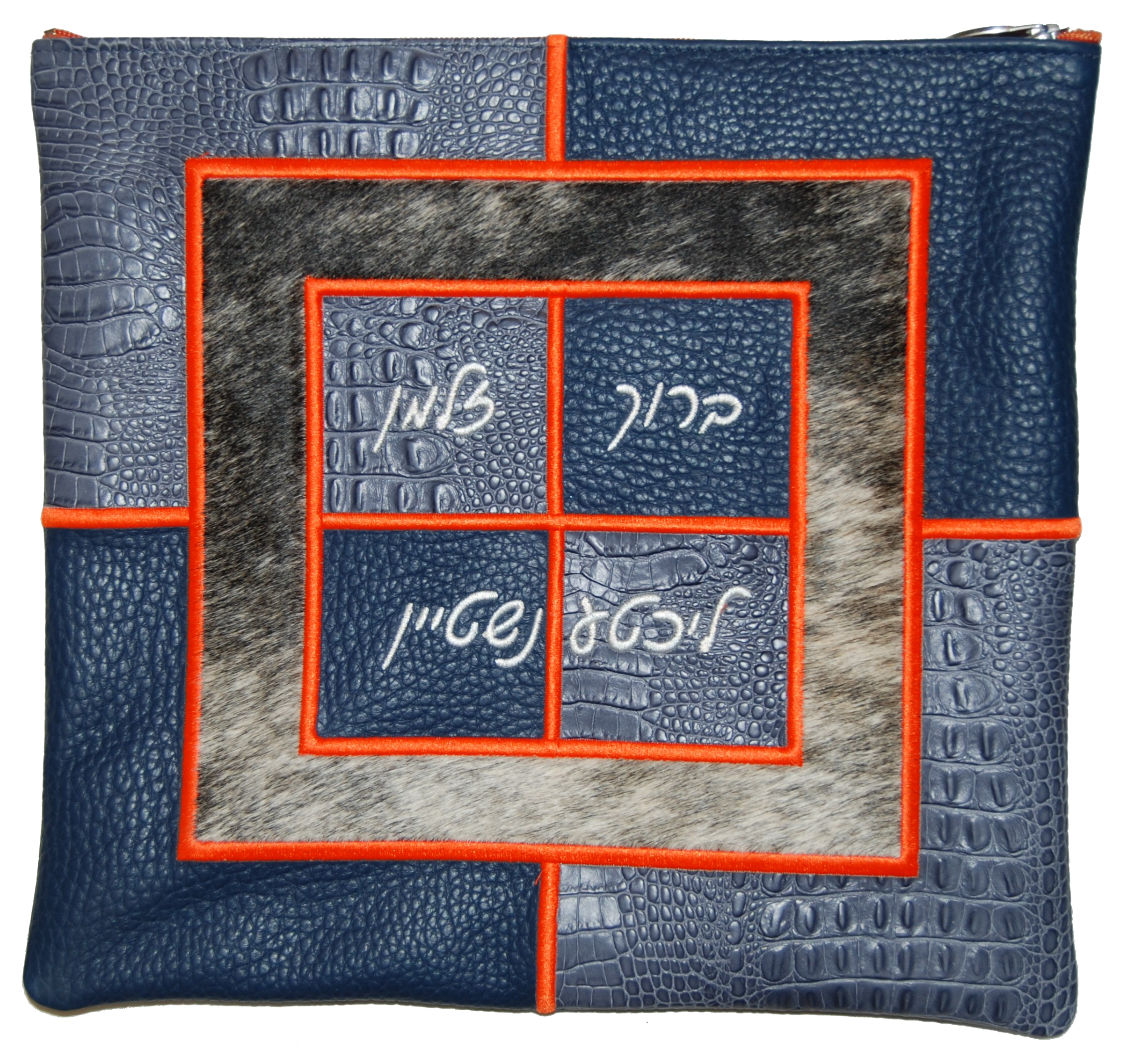 Prestige Croc Tallit & Tefillin Bag — Geometric & Croc Design, Premier Collection (400I-CO)
