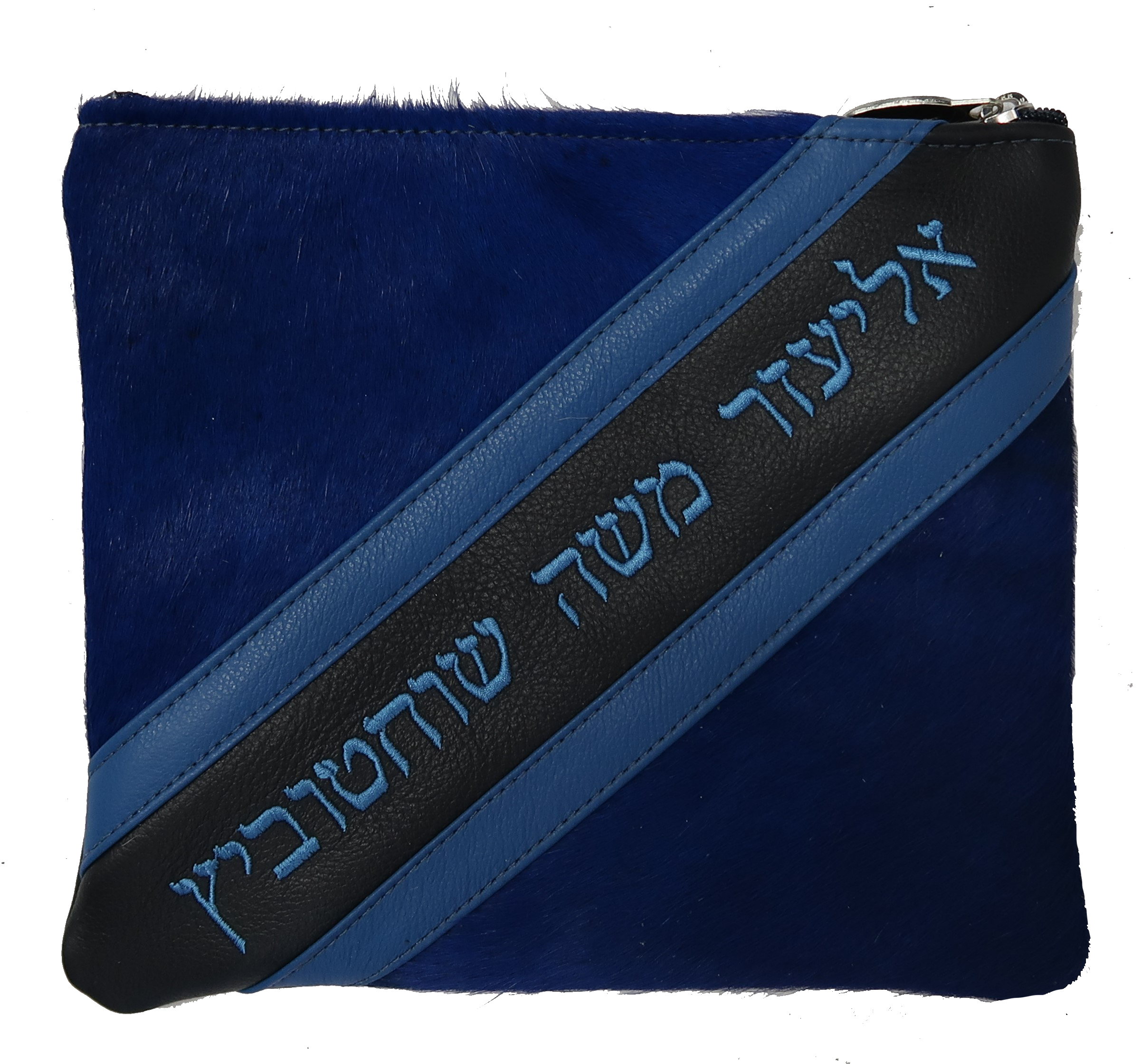 Prestige Leather Tallit & Tefillin Bag — Geometric Design, Premier Collection (600I-NV4)