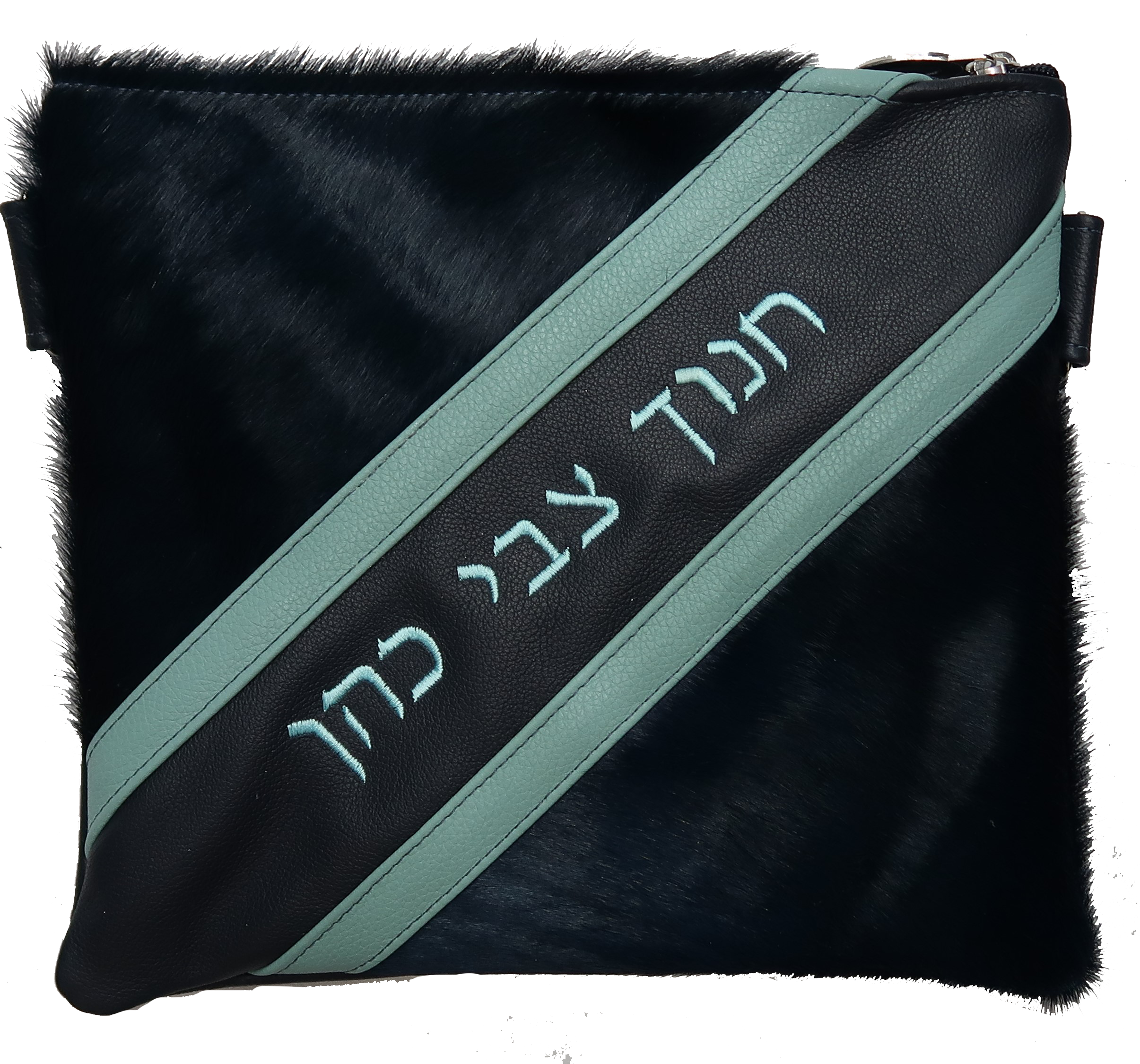 Prestige Leather Tallit & Tefillin Bag — Geometric Design, Premier Collection (600I-NV)