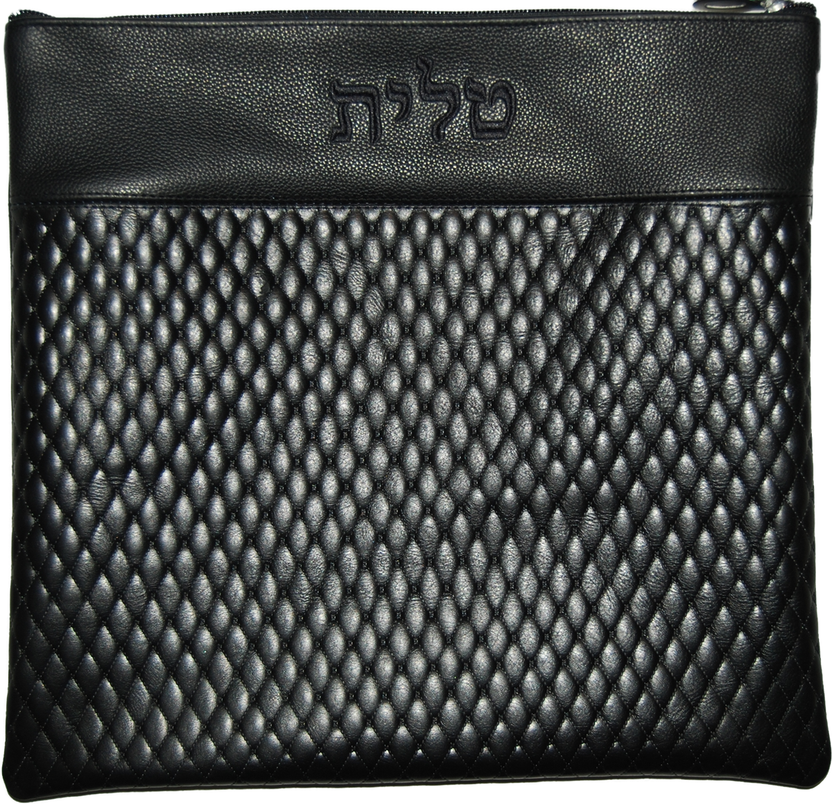 Prestige Leather Tallit & Tefillin Bag — Diamond Design, Regal Collection (620F-BK4)