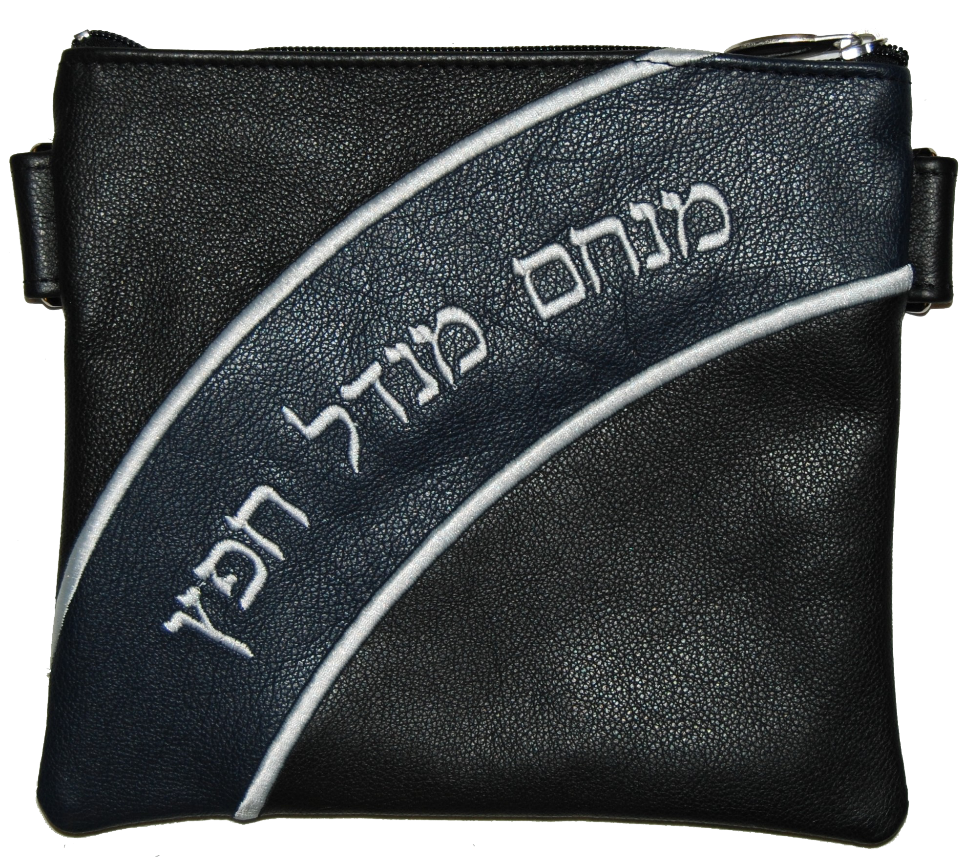 Prestige Leather Tallit & Tefillin Bag — Wave Design, Regal Collection (695F-BK2)