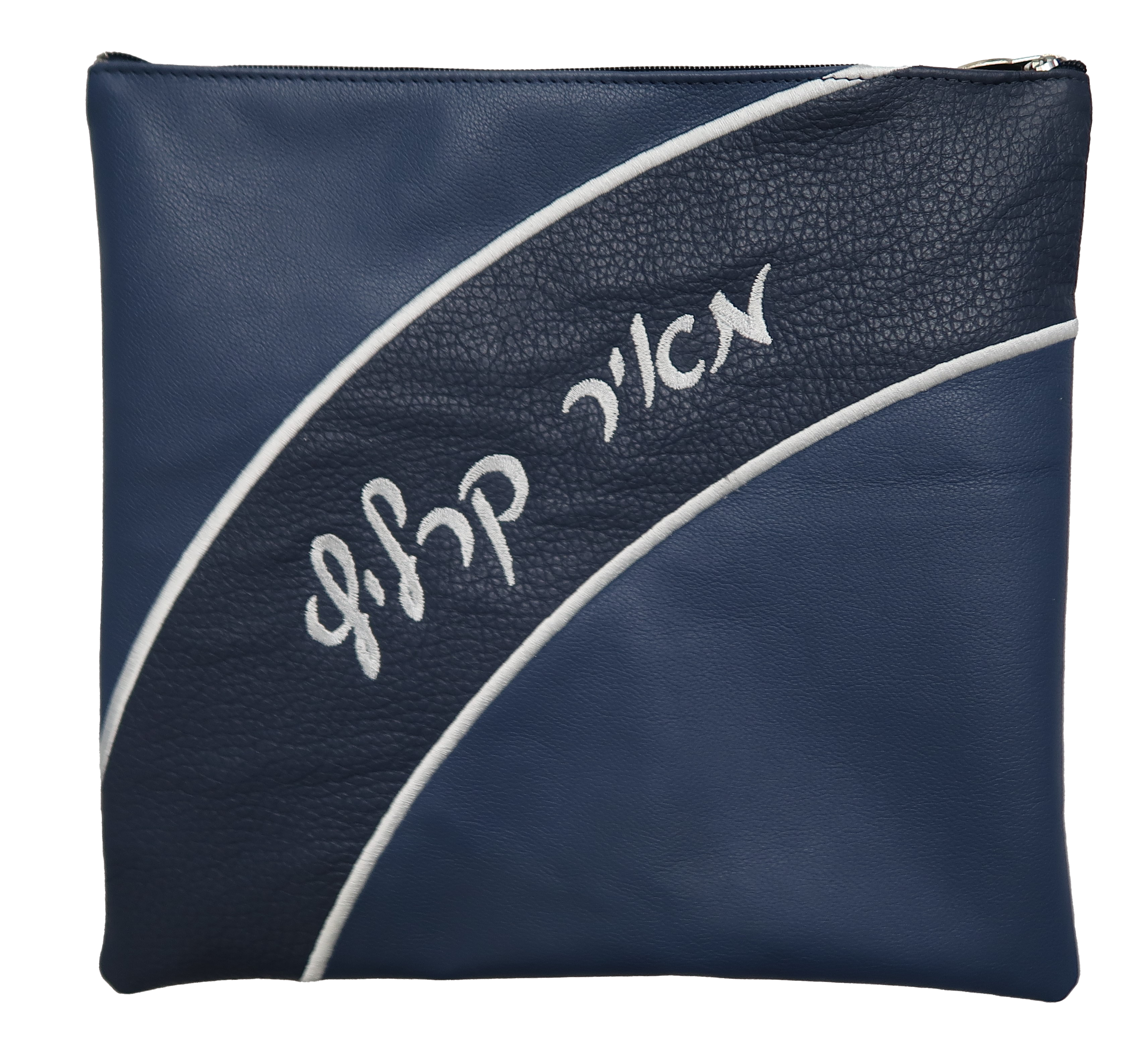 Prestige Leather Tallit & Tefillin Bag — Wave Design, Regal Collection (695F-LN)