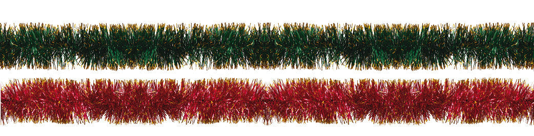 4" 12' Long Tinsel, Assorted Colors - Pack of 12 (71220)
