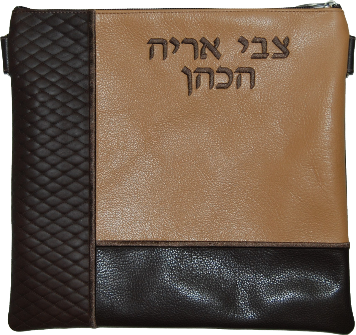 Prestige Leather Tallit & Tefillin Bag — Geometric Design, Regal Collection (720G-LB)