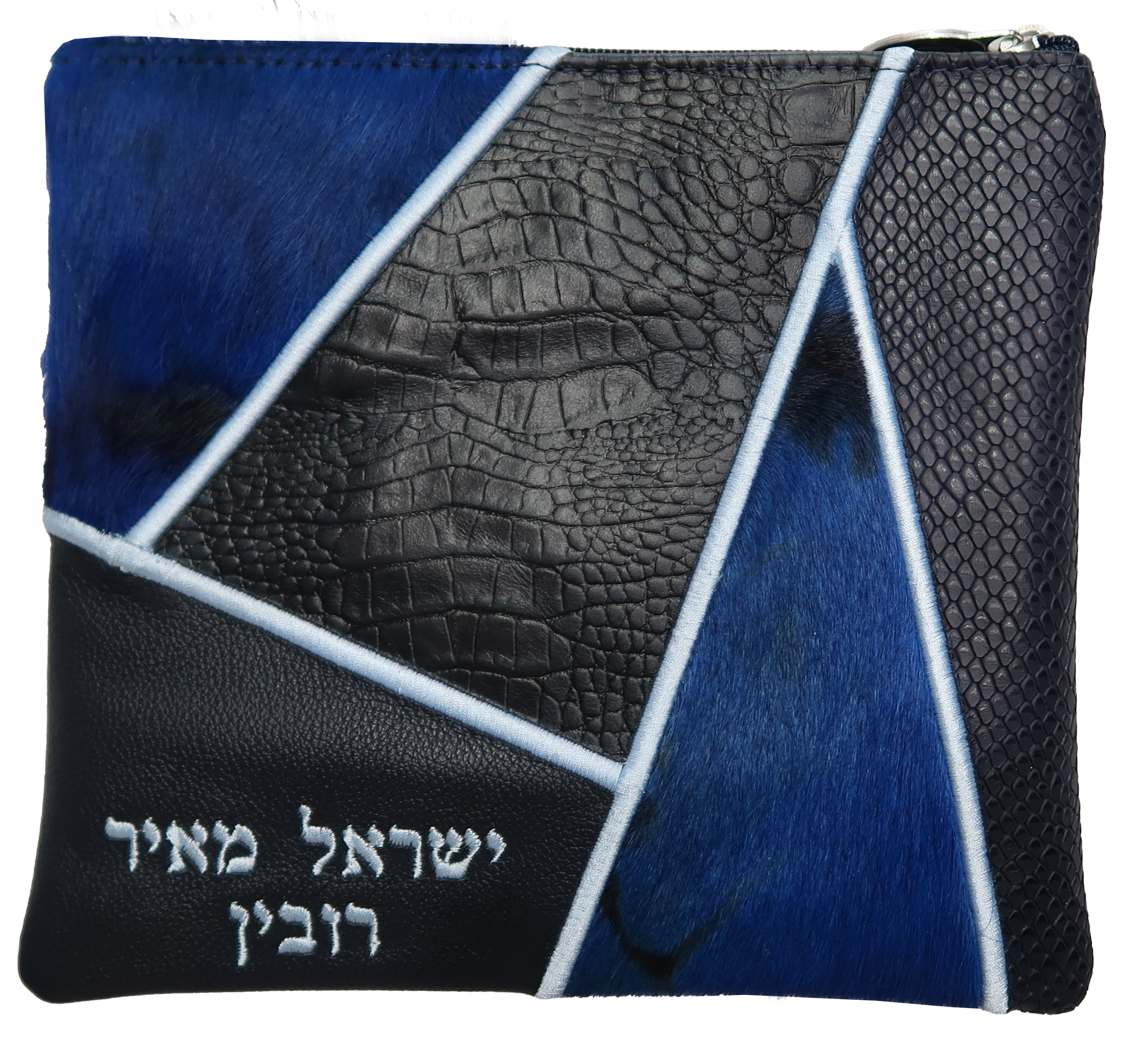 Prestige Croc Tallit & Tefillin Bag — Geometric & Croc Design, Premier Collection (755I-NV)