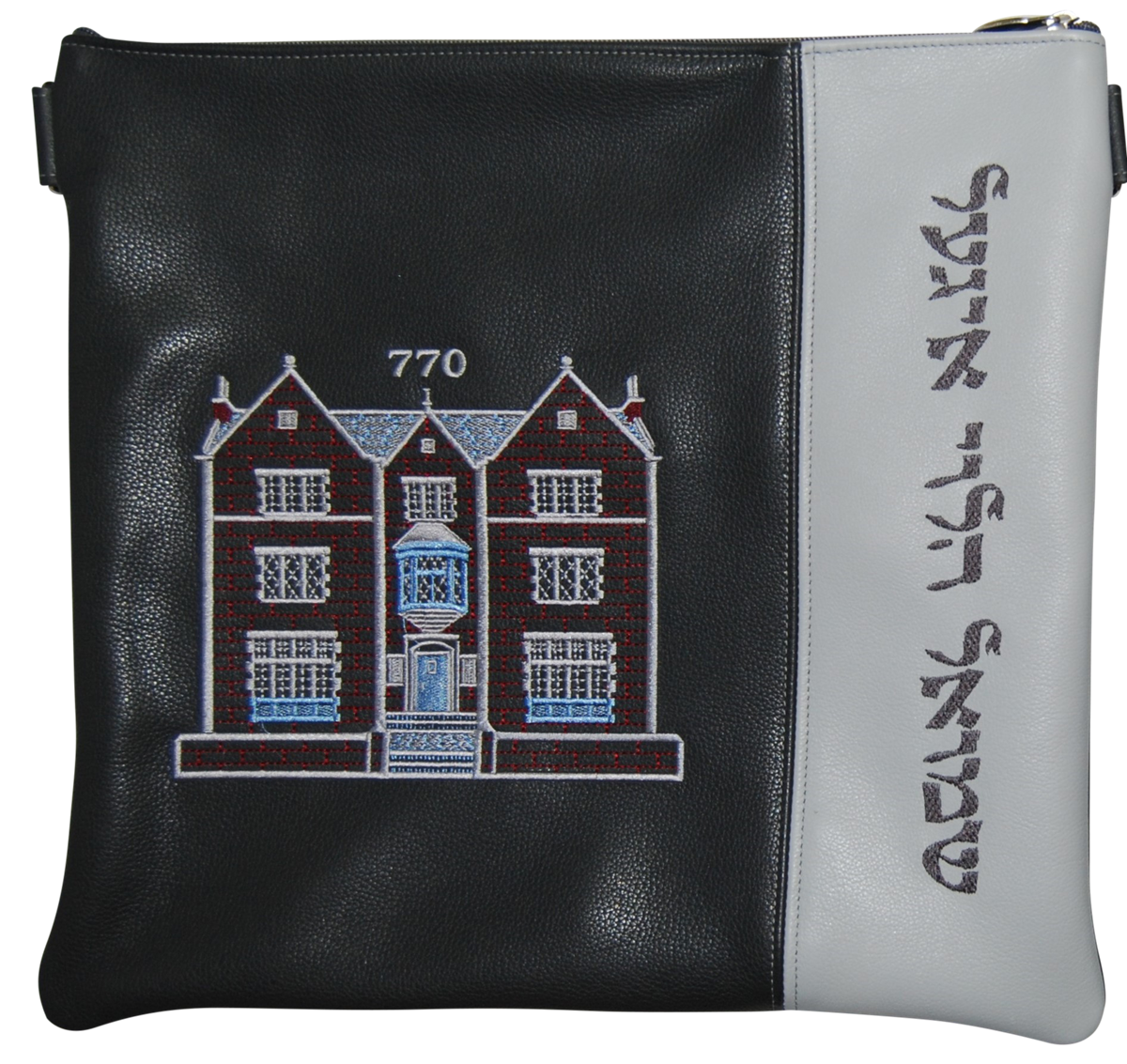 Prestige Leather Tallit & Tefillin Bag — 770 Design, Prestige Collection (770D-CH)