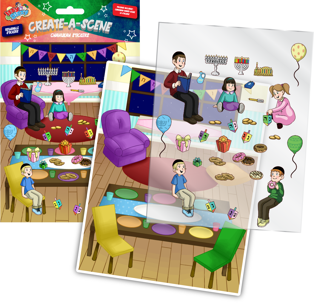 Chanukah Create-A-Scene Stickers — Judaica Square