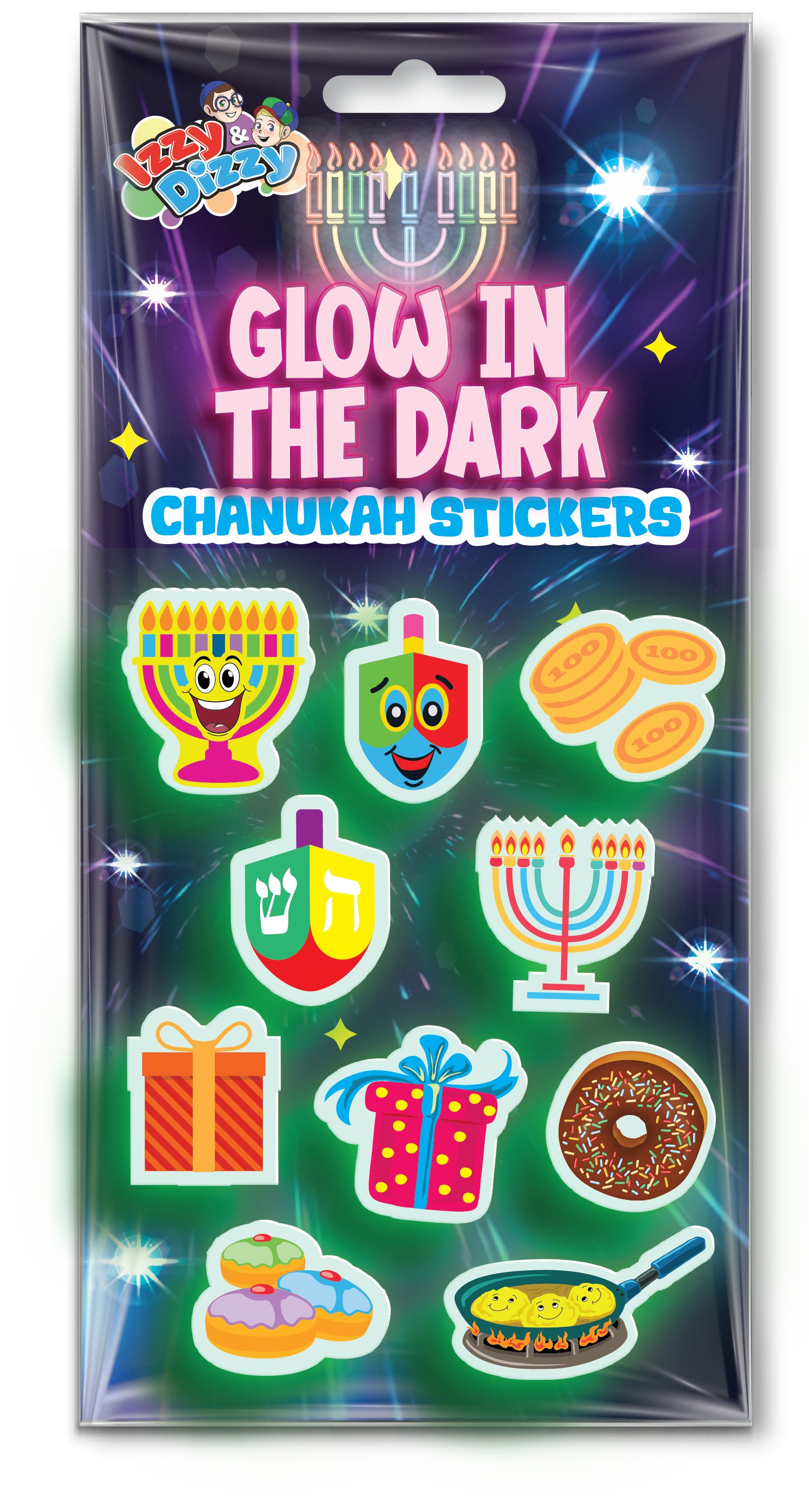 Chanukah Glow-in-the-Dark Stickers — Judaica Square