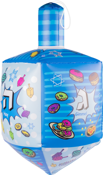 Blue Inflatable Dreidel — inflated blue vinyl dreidel with Hebrew letters | Judaica Square Lakewood