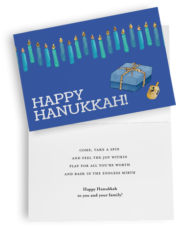 Chanukah Greeting Card 5" x 7" — Chanukah-themed folded card, style NM78482 | Judaica Square Lakewood