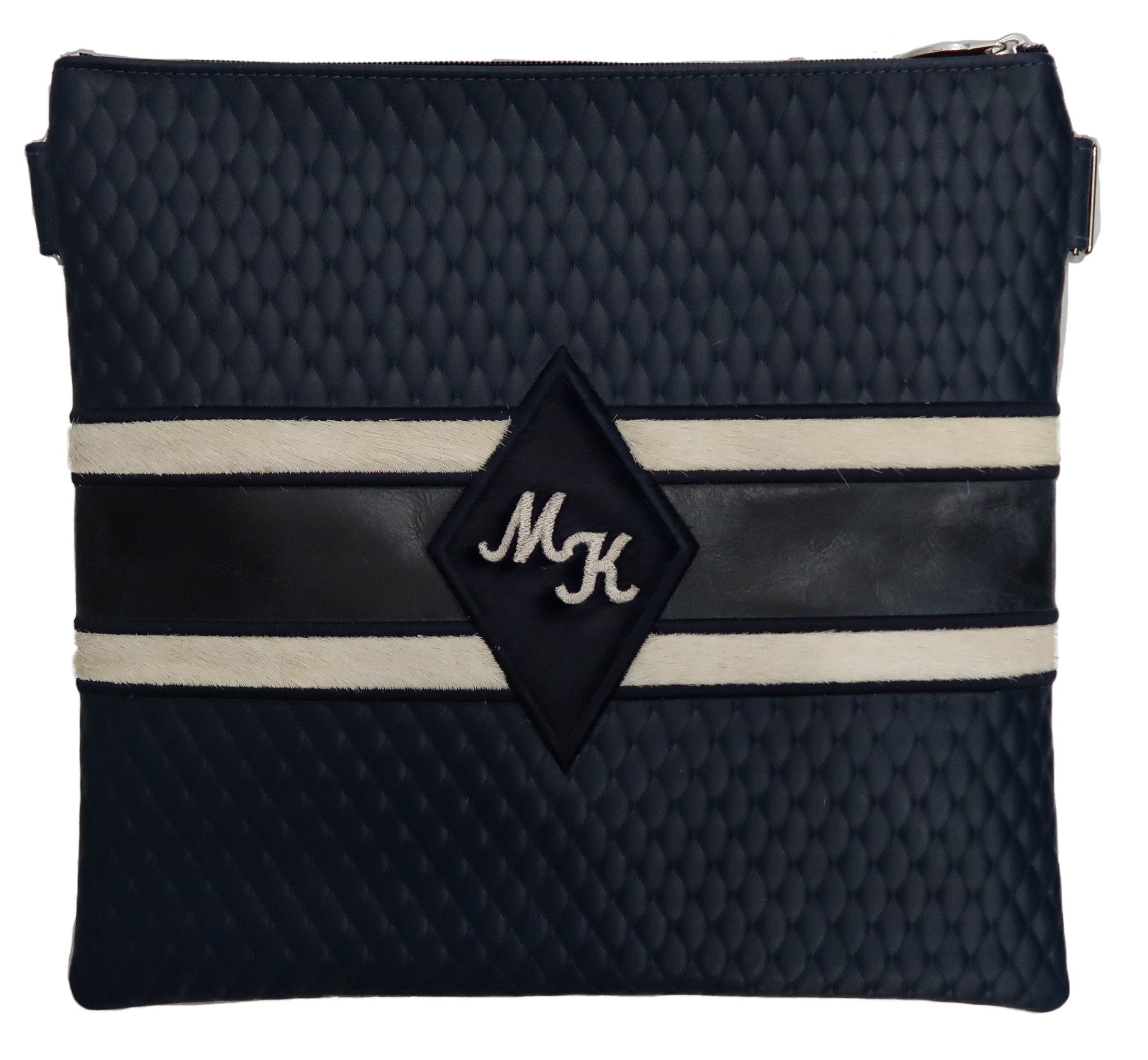 Prestige Leather Tallit & Tefillin Bag — Geometric & Diamond Design, Premier Collection (850I-CO4)