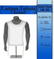 Chabad - Cotton Tzitzis - Adult Size