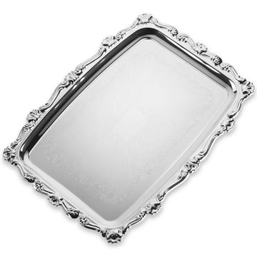 Tray for Candles Silver Plated 19x13.5 " — Serving Tray (A&M Judaica)