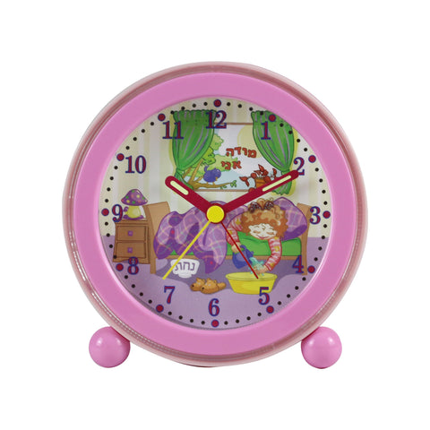 Modeh Ani Singing Alarm Clock - Girl Pink 4.5x4.5 x 13/4" (6 PP)