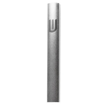 Mezuzah Case: Aluminum Silver Dotted Wit
