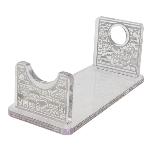 Shofar Stand: Lucite - Jerusalem Design