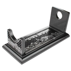 Shofar Stand: Wood With Jerusalem Print - Brown