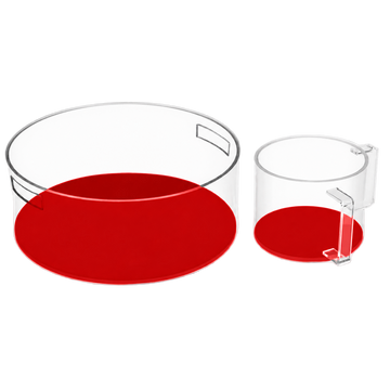 Kids Acrylic Wash Cup and Bowl - Red - Judaica Accessories