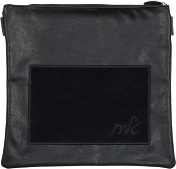 Prestige Suede Tallit & Tefillin Bag — Geometric Design, Contemporary Collection (240C-BK)
