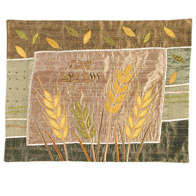 Gold Wheat Raw Silk Applique'd Challa Cover ( CAS11)