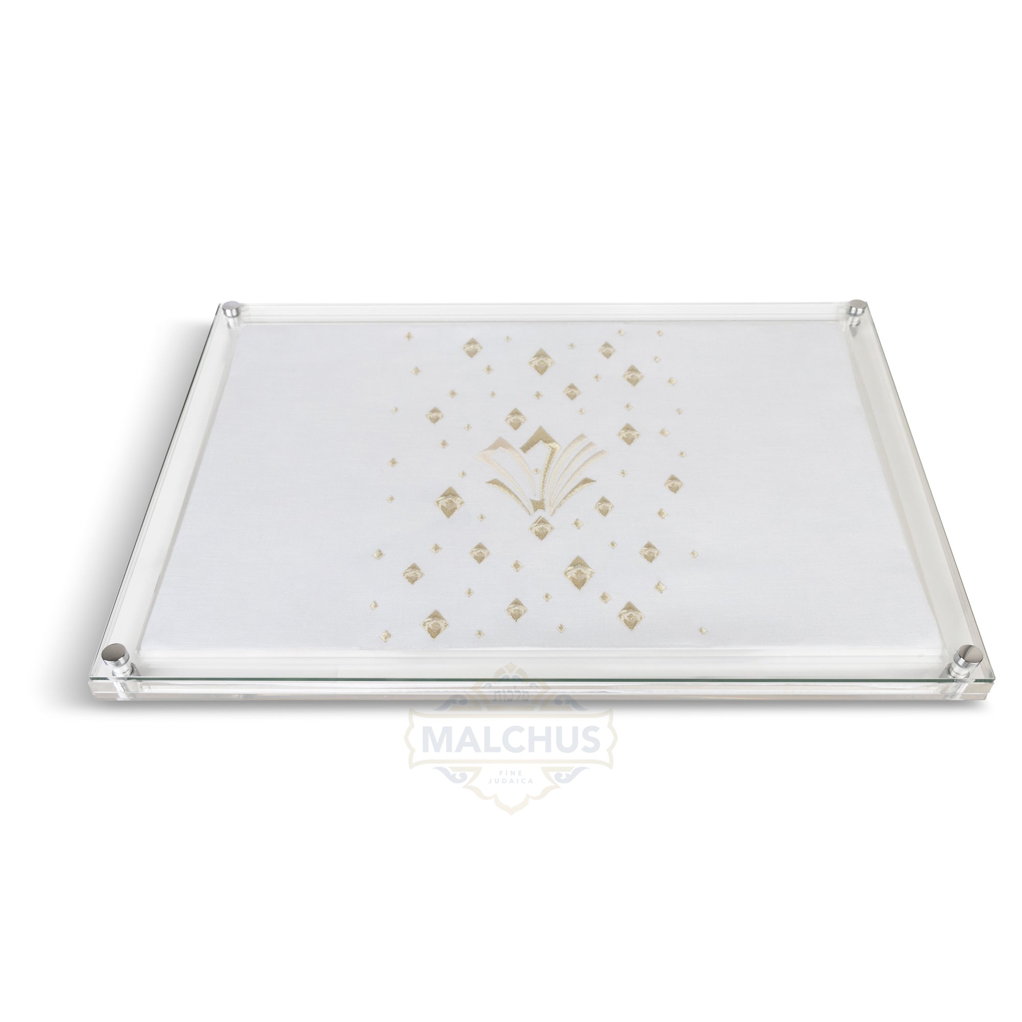 Glass Challah Board #686 Linen-look - Shabbos Accessories