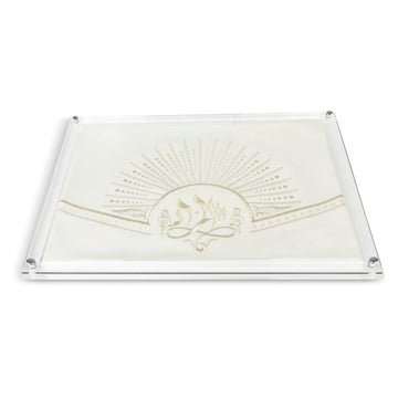 Leather-look glass challah board design 825