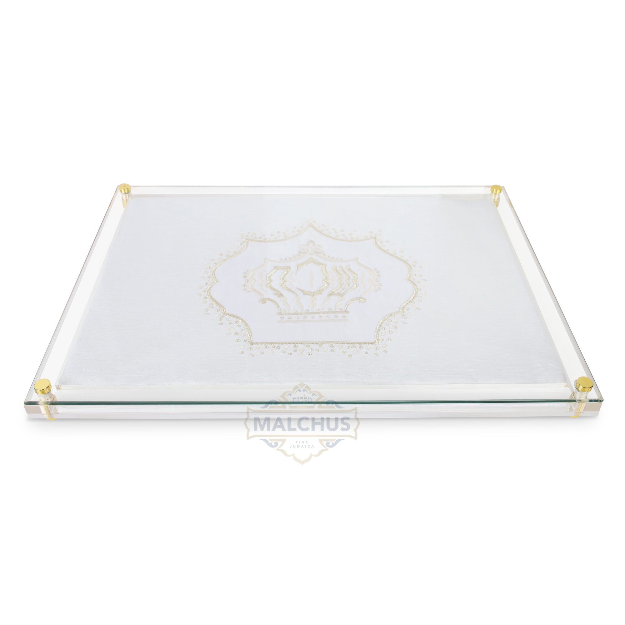 Glass Challah Board #990 Linen-look - Shabbos Accessories