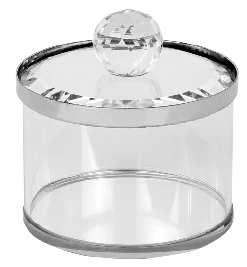 Honey Dish: Crystal - Silver Rim