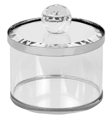 Honey Dish: Crystal - Silver Rim