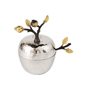 Emanuel Apple Shaped Honey Dish w/ Pomegranate Branch (EM-HDA1)
