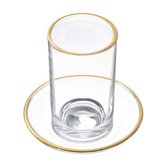 Waterdale Collection: Glass Cups And Saucers - Modern (Set of 6)